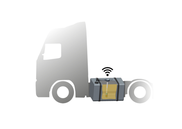 Monitor truck diesel level remotely, in real-time